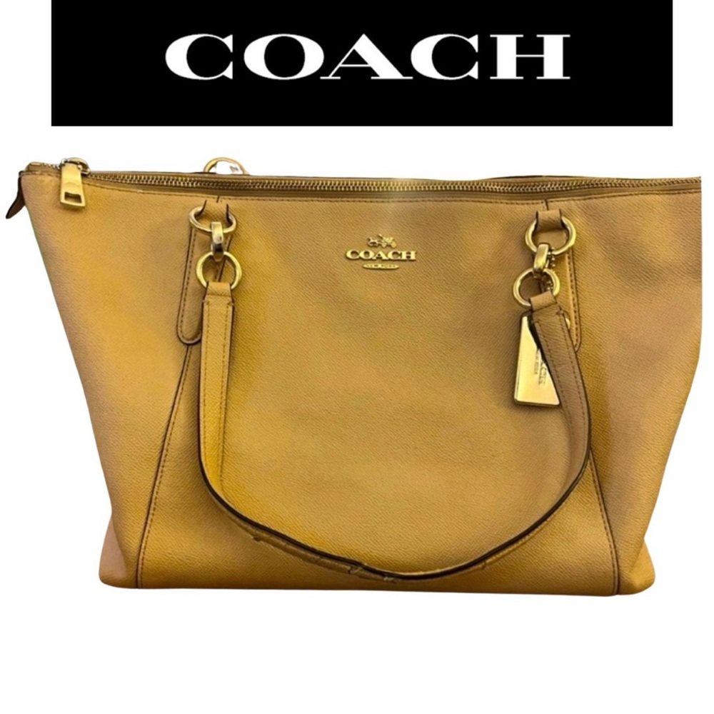 COACH Ava Tan Leather Tote Bag, GUC